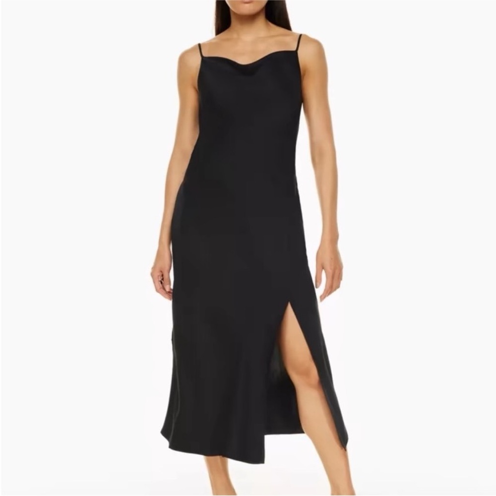 Aritzia x Babaton Brown Satin Slip Dress “Fonda” - Picture 2 of 5